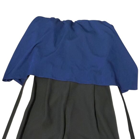 NWT Diane von Furstenberg Jumpsuit - Size 0 - Black/Navy - Strapless, Wide Leg - Picture 7 of 12